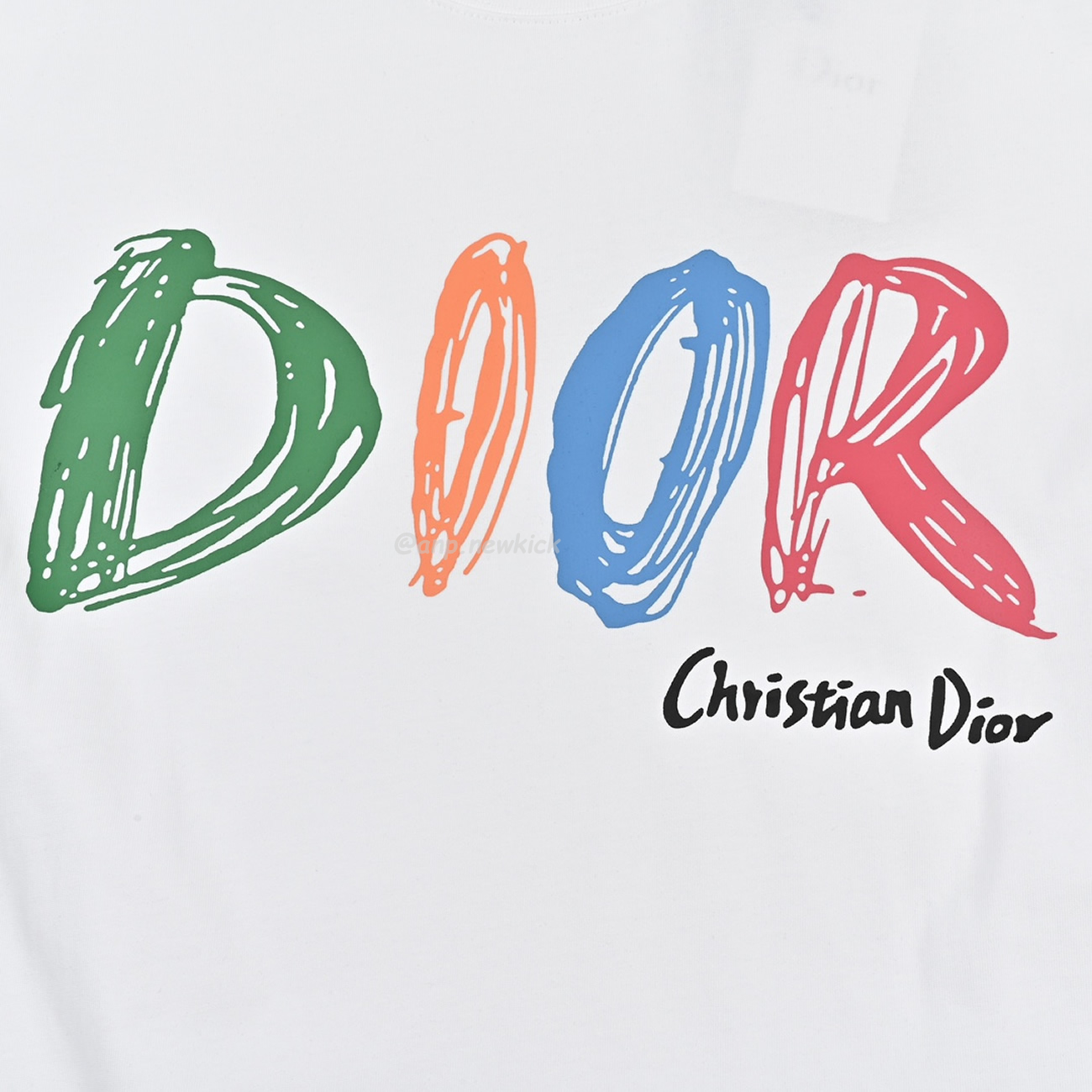Dior Hand Drawn Logo Graffiti Inspired Short Sleeved T Shirt (5) - newkick.org